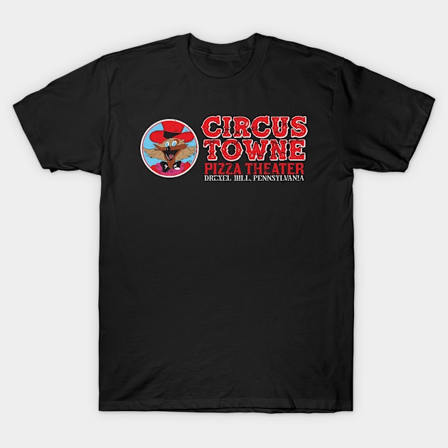 Distressed Circus Towne, Drexel Hill, PA T-Shirt by Tee Arcade